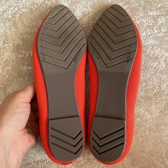 Brand New Cynthia Rowley Chelsea Flats Almond Toe Slip On Orange Fabric Knit - Picture 4 of 15